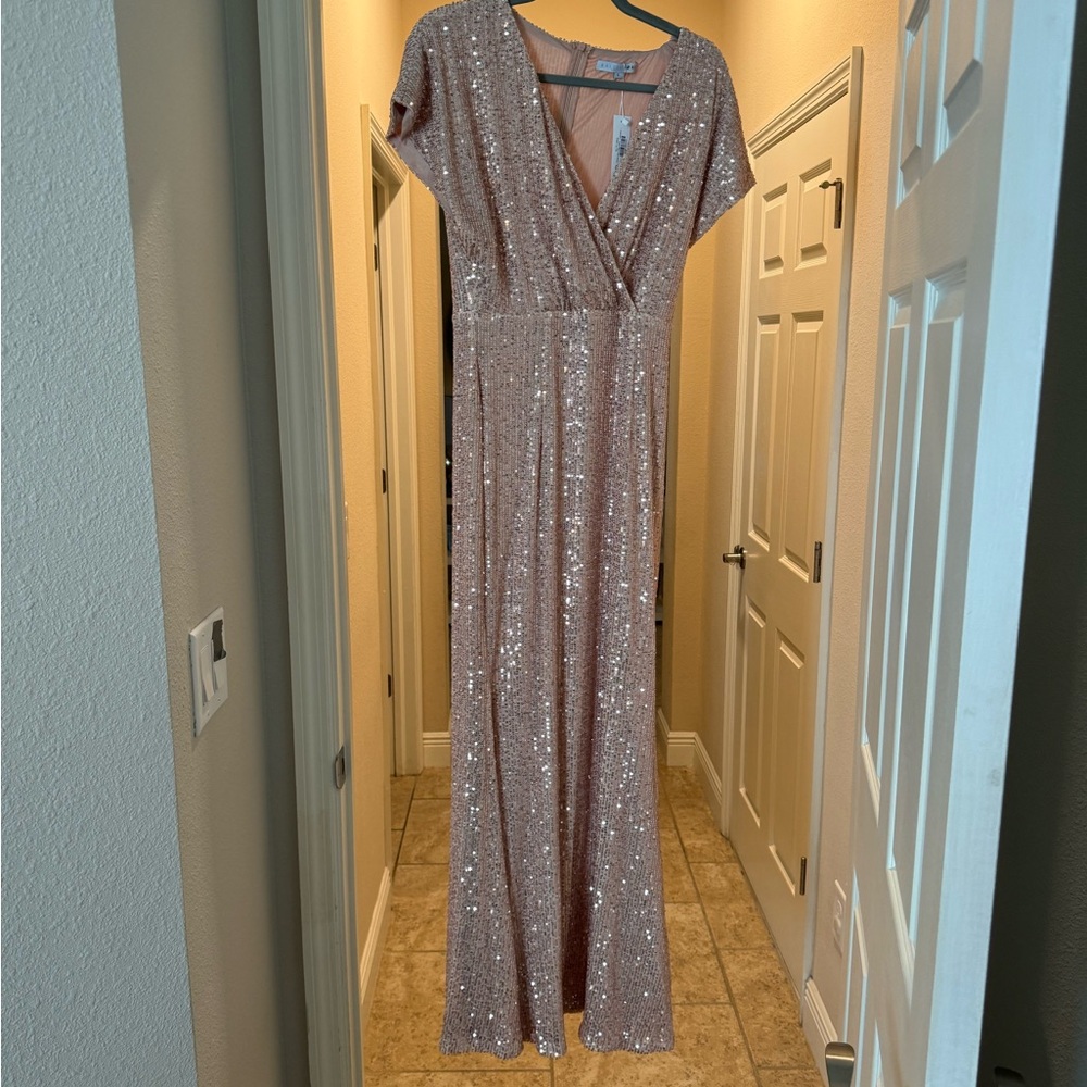 Vienna Sequin Maxi Dress | Champagne